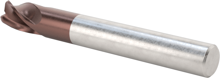Kopyalama Frezeleme için Yuvarlatılmış Kenarlı Kare Uçlu Freze, Karbür, 8 mm Freze Çapı, 1,5 mm Köşe Kesim Yarıçapı