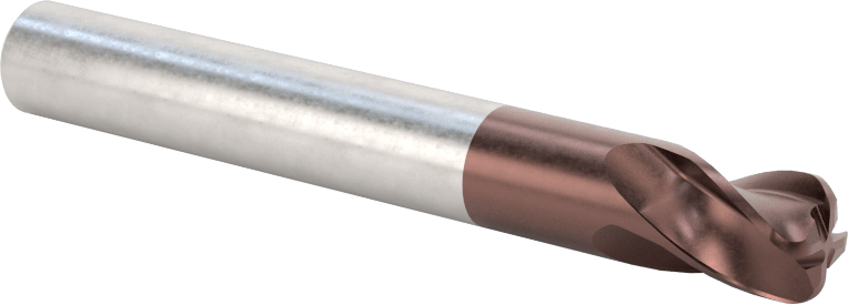 Kopyalama Frezeleme için Yuvarlatılmış Kenarlı Kare Uçlu Freze, Karbür, 8 mm Freze Çapı, 2 mm Köşe Kesim Yarıçapı