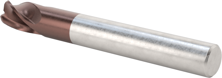 Kopyalama Frezeleme için Yuvarlatılmış Kenarlı Kare Uçlu Freze, Karbür, 8 mm Freze Çapı, 2 mm Köşe Kesim Yarıçapı