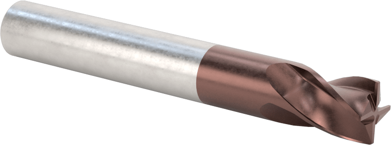 Kopyalama Frezeleme için Yuvarlatılmış Kenarlı Kare Uçlu Freze, Karbür, 10 mm Freze Çapı, 0,3 mm Köşe Kesim Yarıçapı