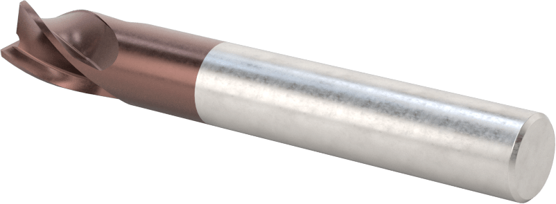 Kopyalama Frezeleme için Yuvarlatılmış Kenarlı Kare Uçlu Freze, Karbür, 10 mm Freze Çapı, 0,3 mm Köşe Kesim Yarıçapı