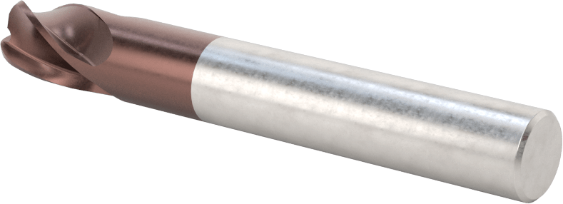 Kopyalama Frezeleme için Yuvarlatılmış Kenarlı Kare Uçlu Freze, Karbür, 10 mm Freze Çapı, 3 mm Köşe Kesim Yarıçapı
