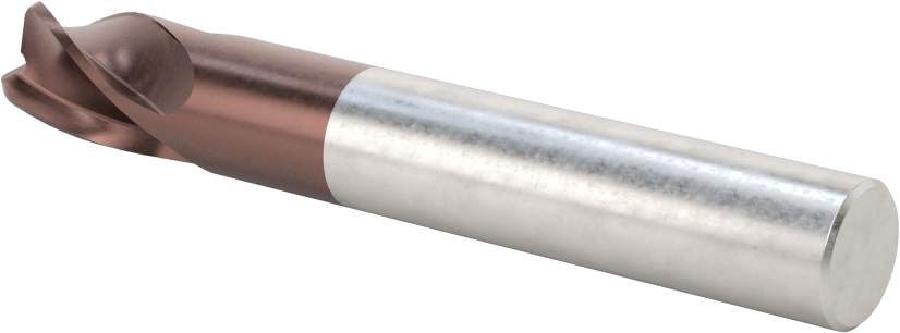 Kopyalama Frezeleme için Yuvarlatılmış Kenarlı Kare Uçlu Freze, Karbür, 12 mm Freze Çapı, 2 mm Köşe Kesim Yarıçapı