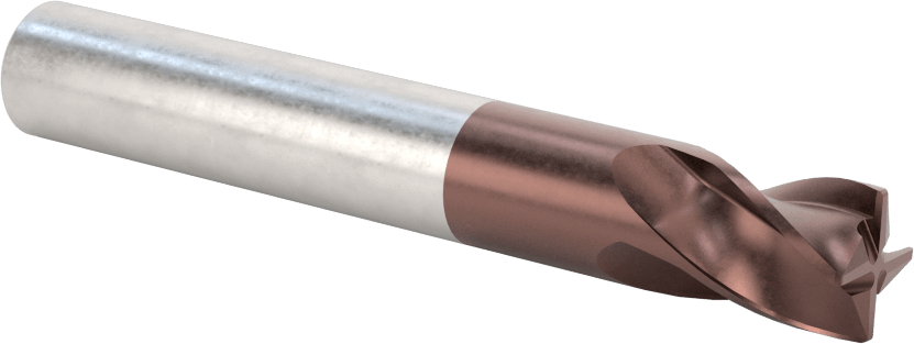 Kopyalama Frezeleme için Yuvarlatılmış Kenarlı Kare Uçlu Freze, Karbür, 12 mm Freze Çapı, 0,5 mm Köşe Kesim Yarıçapı