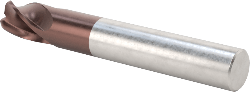 Kopyalama Frezeleme için Yuvarlatılmış Kenarlı Kare Uçlu Freze, Karbür, 12 mm Freze Çapı, 3 mm Köşe Kesim Yarıçapı