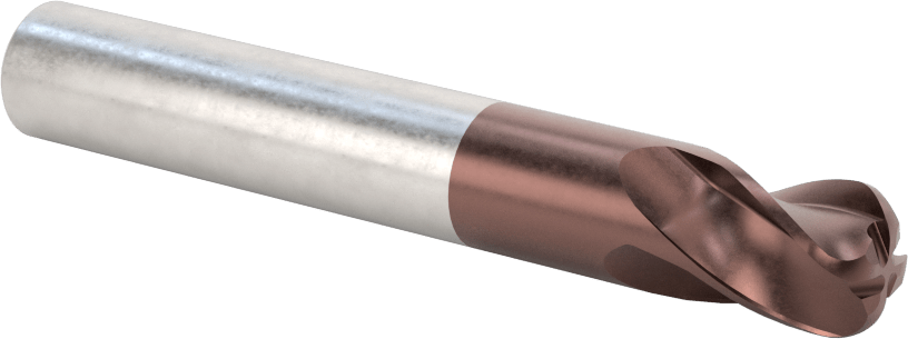 Kopyalama Frezeleme için Yuvarlatılmış Kenarlı Kare Uçlu Freze, Karbür, 12 mm Freze Çapı, 4 mm Köşe Kesme Yarıçapı
