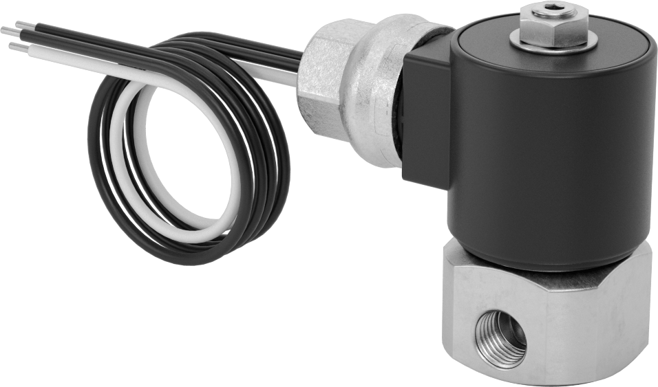 303 Paslanmaz Çelik Gövdeli Kompakt Solenoid Açma/Kapama Vanası, 1/4 NPT Dişi, 24 V DC Gerilim, 0,06 Cv