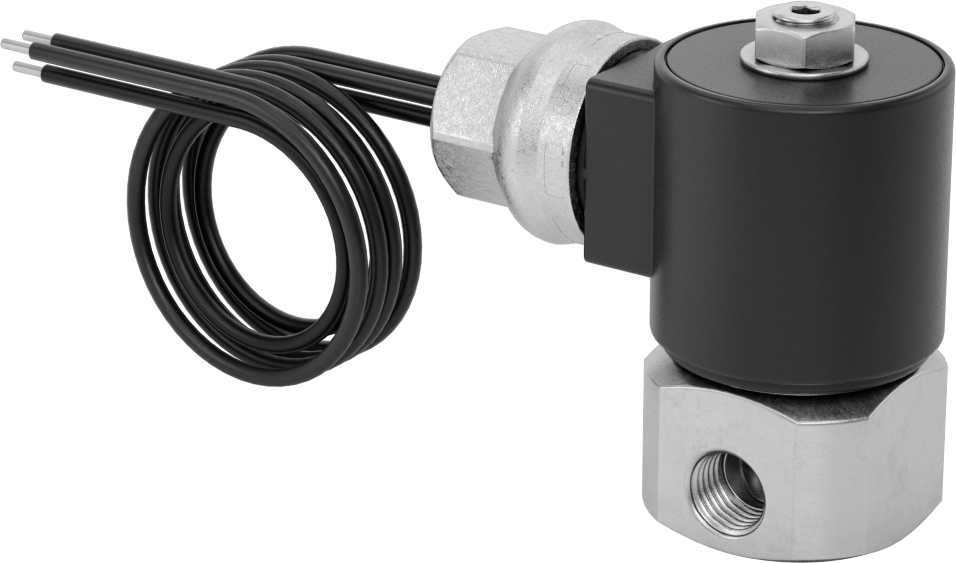 303 Paslanmaz Çelik Gövdeli Kompakt Solenoid Açma/Kapama Vanası, 1/4 NPT Dişi, 24 V DC Gerilim, 0,5 Cv