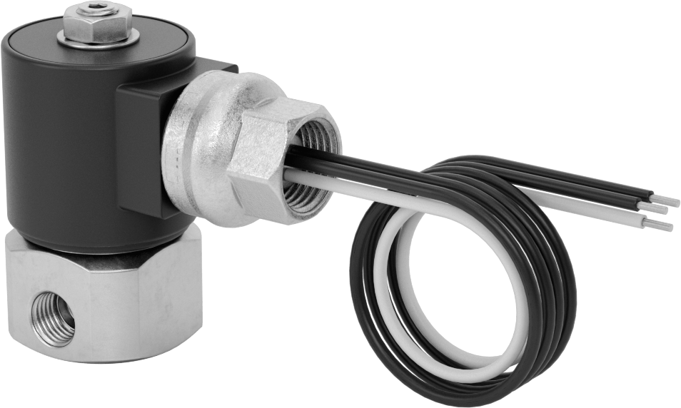 303 Paslanmaz Çelik Gövdeli Kompakt Solenoid Açma/Kapama Vanası, 1/4 NPT Dişi, 120V AC Gerilim, 0,5 Cv