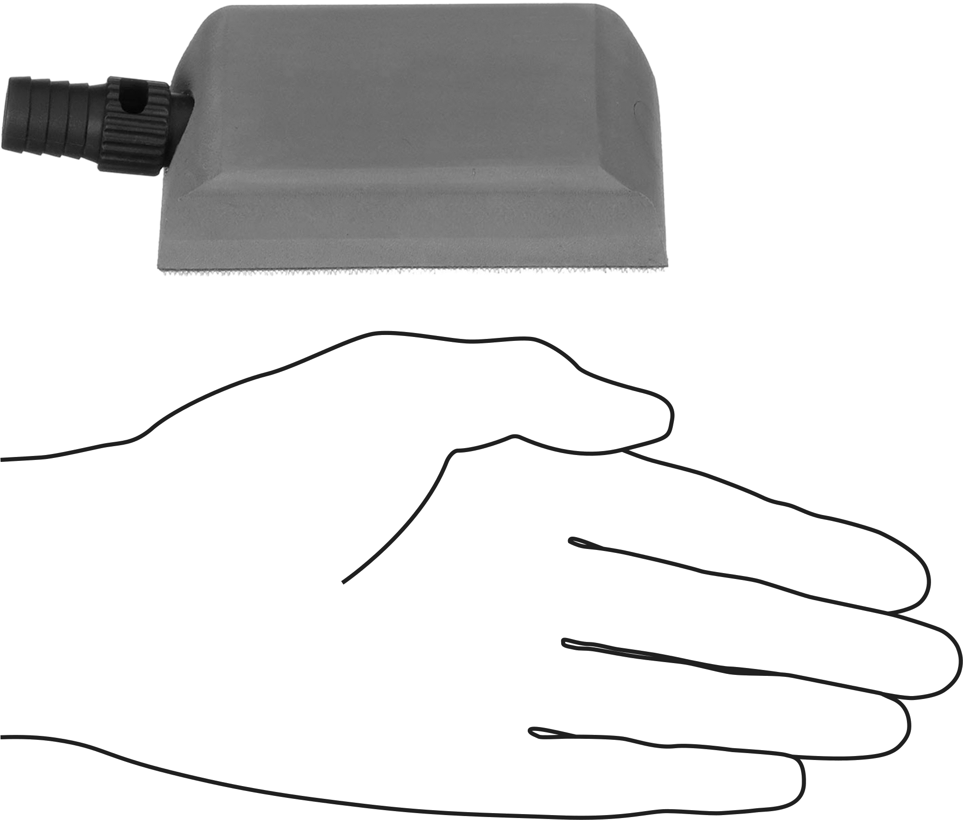 Toz Toplayıcı Levha Zımpara Bloğu, Yuvarlak Yüzlü, 2-3/4" Genişlik x, 5-1/4" Uzunluk