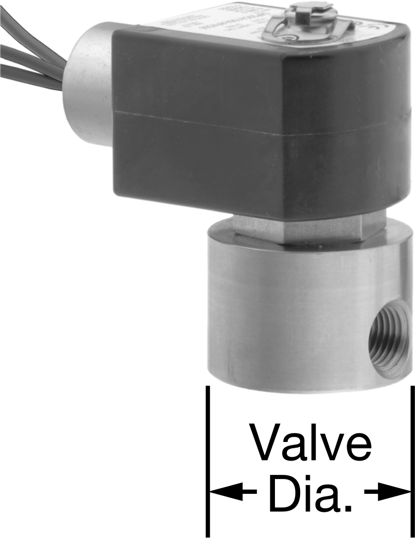 303 Paslanmaz Çelik Gövdeli Kompakt Solenoid Açma/Kapama Vanası, 1/4 NPT Dişi, 120V AC Gerilim, 0,17 Cv
