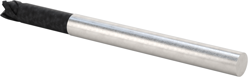 Karbür Yuvarlak Kenarlı Kare Uçlu Freze, 12 mm Çap, 0,5 mm Köşe Kesim Yarıçapı