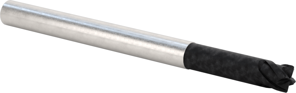 Karbür Yuvarlak Kenarlı Kare Uçlu Freze, 12 mm Çap, 1 mm Köşe Kesim Yarıçapı
