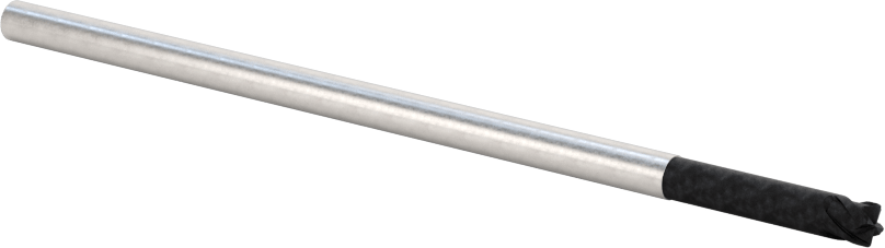 Karbür Yuvarlak Kenarlı Kare Uçlu Freze, 1/8" Çap, 0,015 inç Köşe Kesim Yarıçapı