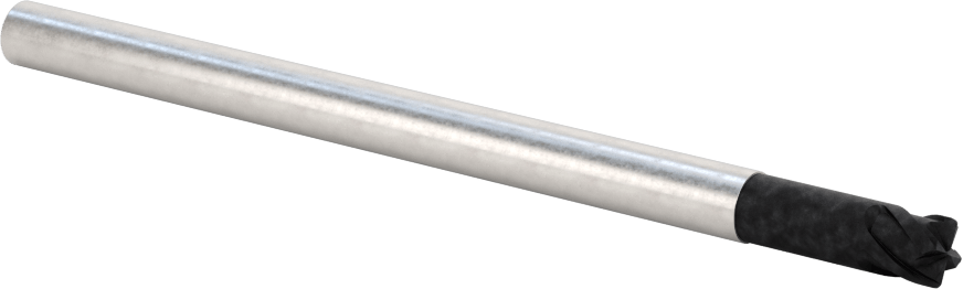 Karbür Yuvarlak Kenarlı Kare Uçlu Freze, 1/4" Çap, 0,030" Köşe Kesim Yarıçapı