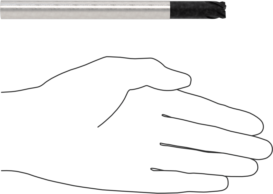 Karbür Yuvarlak Kenarlı Kare Uçlu Freze, Karbon Fiber için, Fiberglas ve Grafit, 1/2" Çap