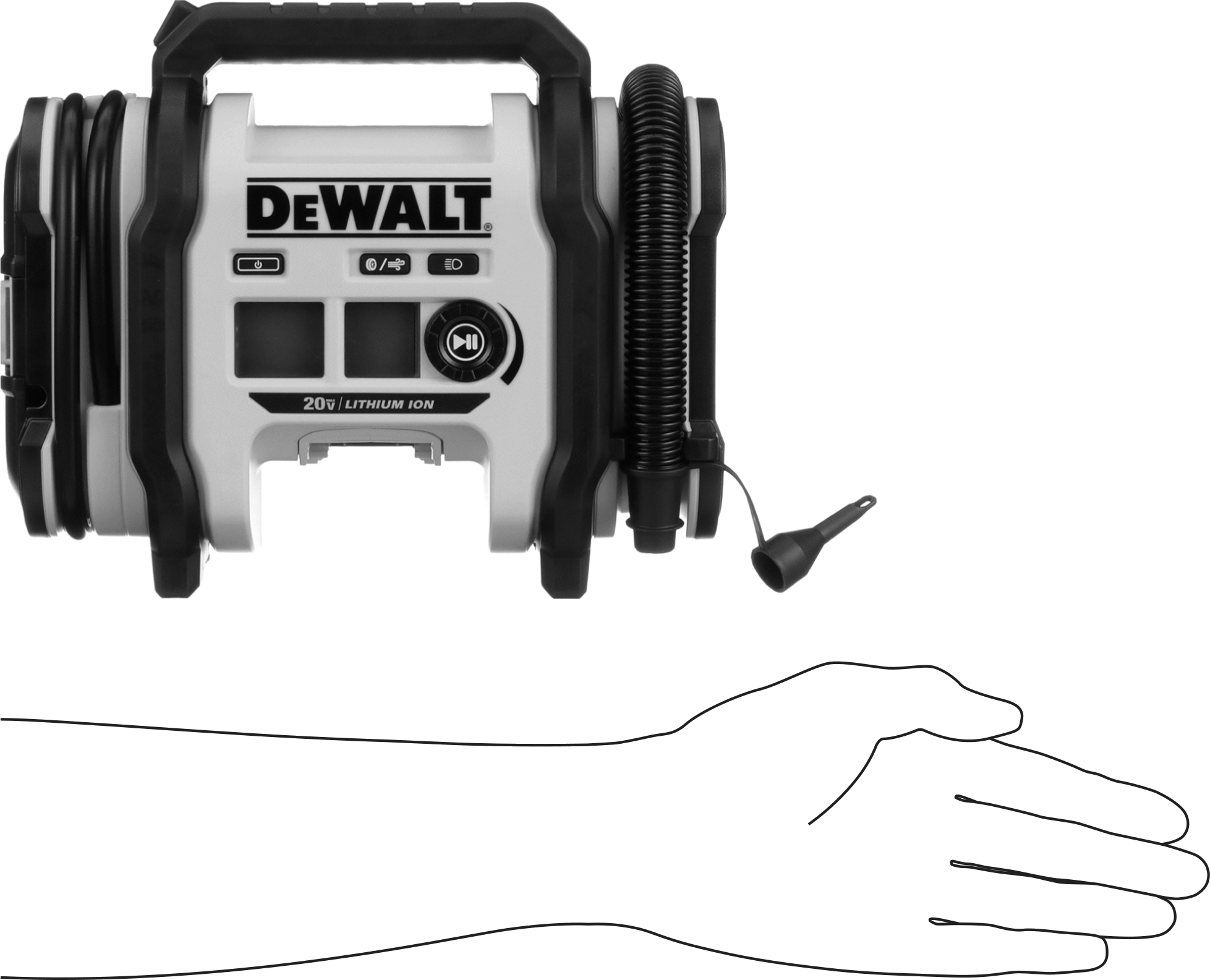 Pille Çalışan Hava Pompası, DeWalt Model Numarası Dcc201B