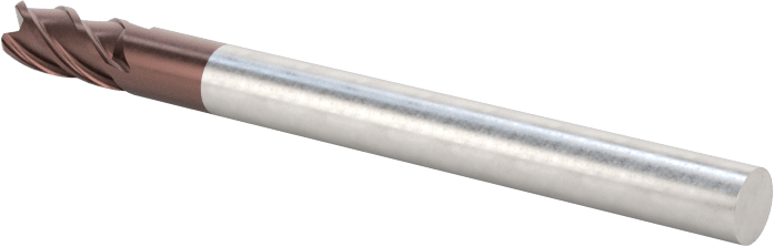 Karbür Yuvarlak Kenarlı Kare Uçlu Freze, 1/8" Freze Çapı, 0,015 inç Köşe Kesim Yarıçapı