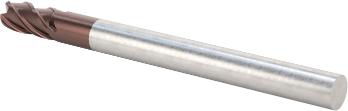 Karbür Yuvarlak Kenarlı Kare Uçlu Freze, 1/8" Freze Çapı, 0,031" Köşe Kesim Yarıçapı