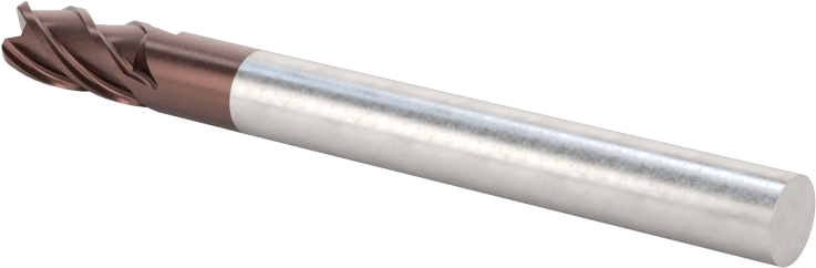 Karbür Yuvarlak Kenarlı Kare Uçlu Freze, 3/16" Freze Çapı, 0,031" Köşe Kesim Yarıçapı
