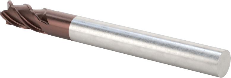 Karbür Yuvarlak Kenarlı Kare Uçlu Freze, 1/4" Freze Çapı, 0,015 inç Köşe Kesim Yarıçapı