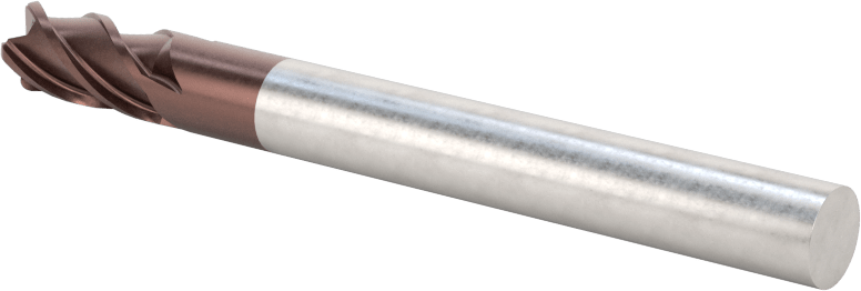 Karbür Yuvarlak Kenarlı Kare Uçlu Freze, 1/4" Freze Çapı, 0,031" Köşe Kesim Yarıçapı