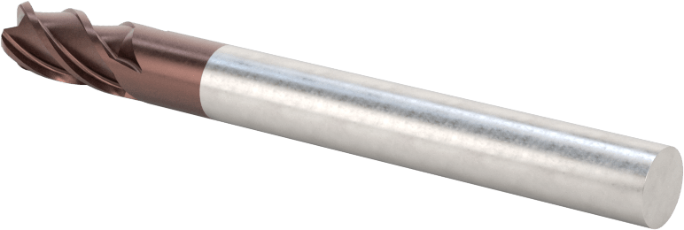 Karbür Yuvarlak Kenarlı Kare Uçlu Freze, 1/4" Freze Çapı, 0,062" Köşe Kesim Yarıçapı