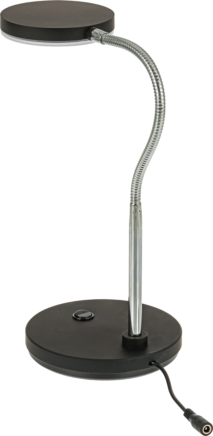 Masa Lambası, 12" Kol Uzanma Mesafesi, 500 Lumens, Siyah