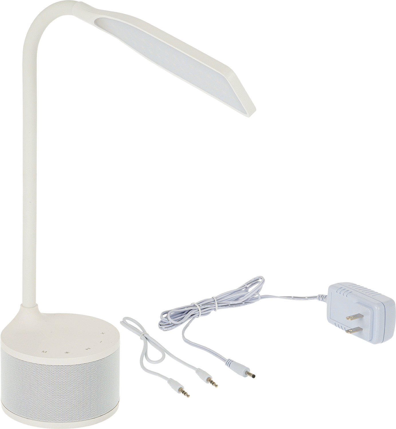 Masa Lambası, Bluetooth Hoparlör ile, 15" Kol Uzanma Mesafesi, 200 Lumens, Beyaz