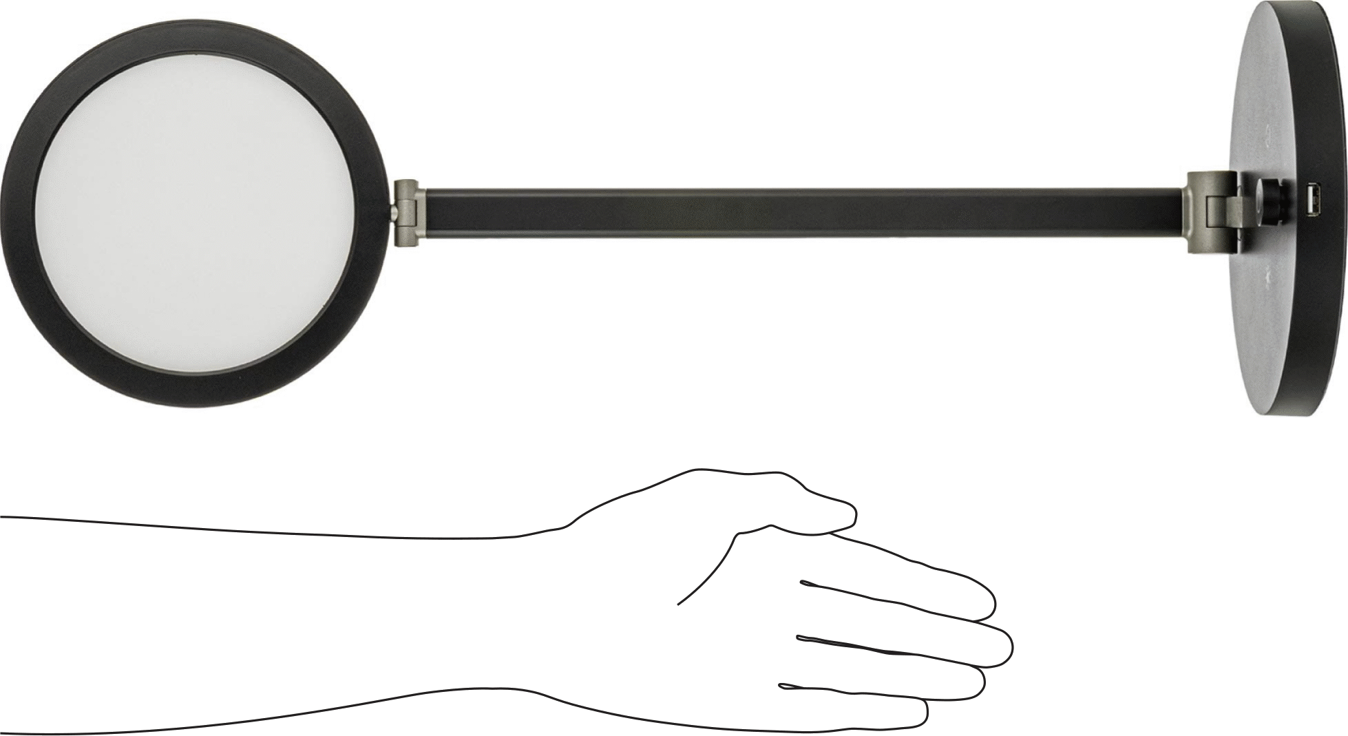 Masa Lambası, Kapatma Zamanlayıcılı, 15" Kol Uzanma Mesafesi, 1000 Lumens, Siyah