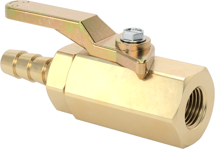 Dişli Bağlantı Parçalı Kompakt Açma/Kapama Valfi, Kol Kollu, 1/8 NPT Dişi x 1/4" Boru İç Çapı için Dikenli