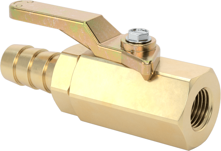 Dişli Bağlantı Parçalı Kompakt Açma/Kapama Valfi, Kol Kollu, 1/8 NPT Dişi x 3/8" Boru İç Çapı için Dikenli