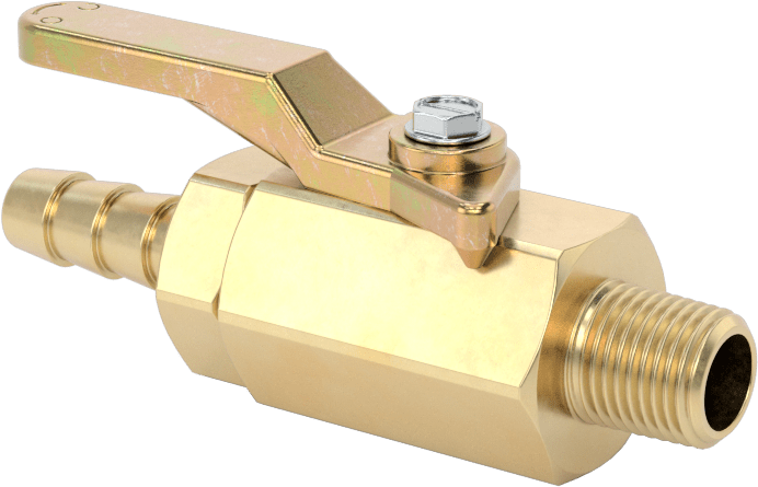 Dişli Bağlantı Parçalı Kompakt Açma/Kapama Valfi, Kol Kollu, 1/8 NPT Erkek x 1/4" Tüp İç Çapı için Dikenli