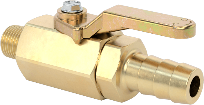 Dişli Bağlantı Parçalı Kompakt Açma/Kapama Valfi, Kol Kollu, 1/8 NPT Erkek x 3/8" Boru İç Çapı için Çivili