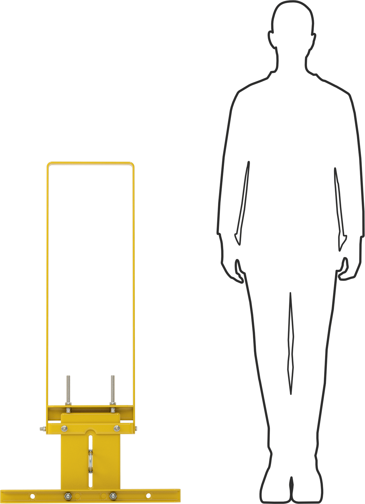 Güvenlik Kapısı, Sarı Toz Boyalı Çelik, 37“ ila 39-1/2” Açıklık için