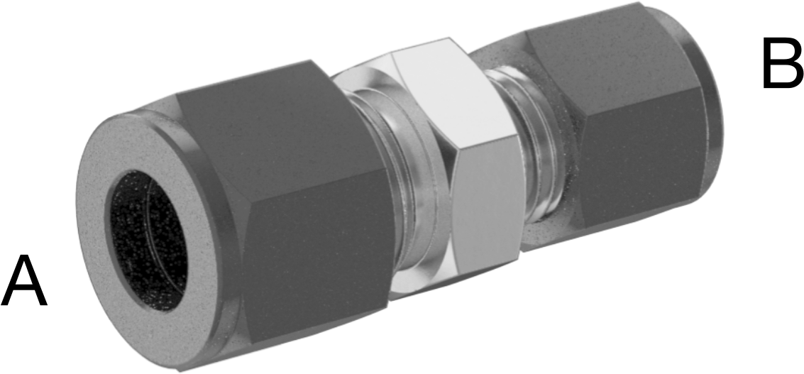 Paslanmaz Çelik Borular için Hassas Sıkıştırma Bağlantı Elemanı, 3/8“ x 1/4” Dış Çaplı Boru için Düz Redüktör