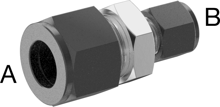Paslanmaz Çelik Borular için Hassas Sıkıştırma Bağlantı Elemanı, 1/2“ x 1/4” Dış Çaplı Boru için Düz Redüktör