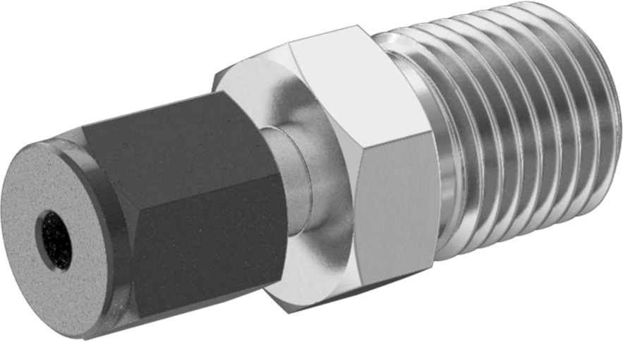 Paslanmaz Çelik Borular için Hassas Sıkıştırma Bağlantı Elemanı, 1/8" Boru Dış Çap x 1/4 NPT Erkek için Düz Adaptör