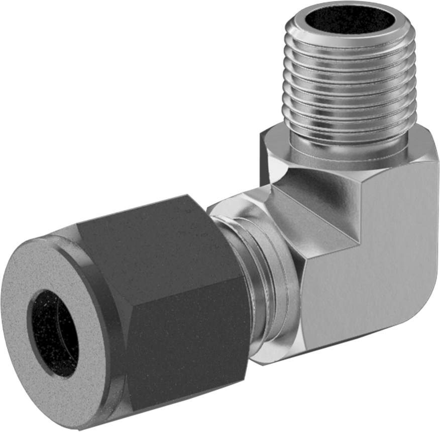 Paslanmaz Çelik Borular için Hassas Sıkıştırma Bağlantı Elemanı, 1/4" Dış Çaplı Boru x 1/8 NPT Erkek için 90 Derece Dirsek
