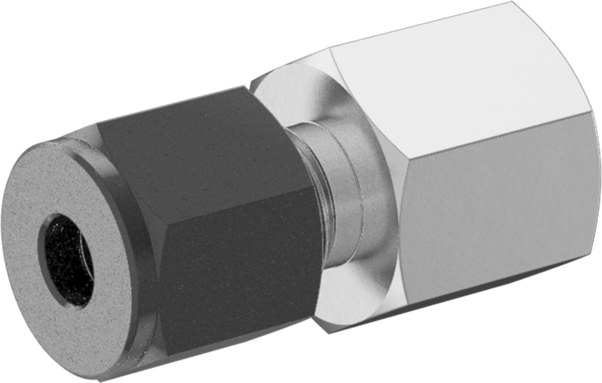 Paslanmaz Çelik Borular için Hassas Sıkıştırma Bağlantı Elemanı, 3/16" Boru Dış Çapı x 1/8 NPT Dişi için Düz Adaptör
