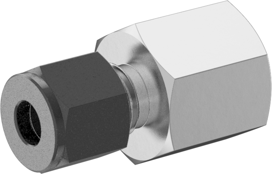 Paslanmaz Çelik Borular için Hassas Sıkıştırma Bağlantı Elemanı, 1/4" Boru Dış Çapı x 1/4 NPT Dişi için Düz Adaptör