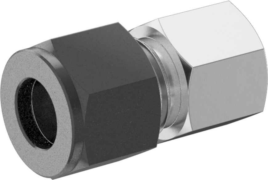 Paslanmaz Çelik Borular için Hassas Sıkıştırma Bağlantı Elemanı, 3/8" Boru Dış Çapı x 1/8 NPT Dişi için Düz Adaptör