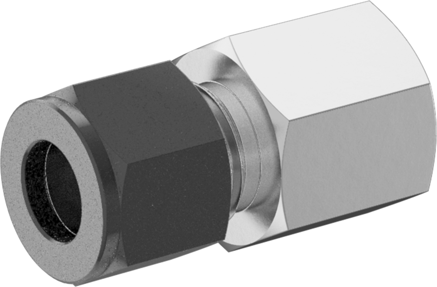 Paslanmaz Çelik Borular için Hassas Sıkıştırma Bağlantı Elemanı, 3/8" Boru Dış Çapı x 1/4 NPT Dişi için Düz Adaptör
