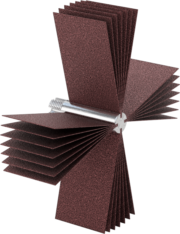 İç Zımparalama için Kanatlı Tekerlek, 3-1/8“-4” İş Parçası İç Çapı için, 4 Kanatlı Paketler, 240 Kum
