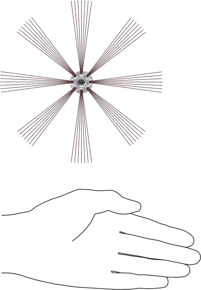 İç Zımparalama için Kanatlı Tekerlek, 4-1/4“ ila 5-1/4” İş Parçası İç Çapı için, 240 Kum