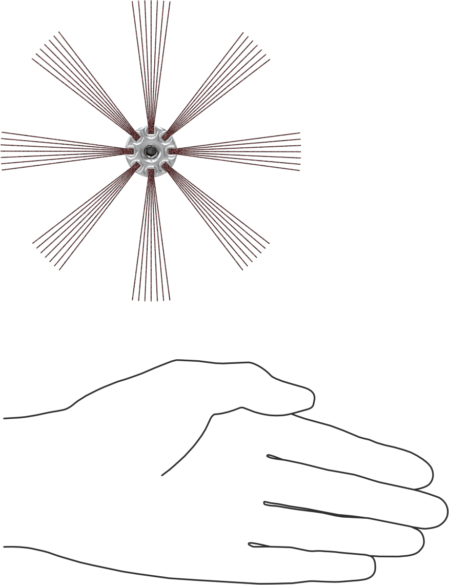 İç Zımparalama için Kanatlı Tekerlek, 3-1/8“-4” İş Parçası İç Çapı için, 8 Kanatlı Paket, 240 Kum