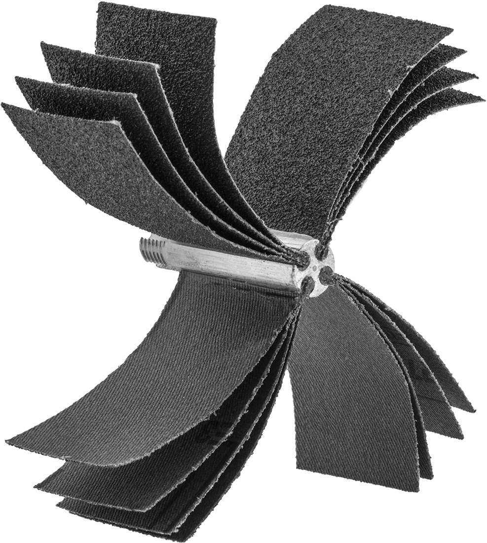 İç Zımparalama için Kanatlı Tekerlek, Pürüzsüz Yüzey ve 3-1/8“ ila 4” İç Çap için, 4 Kanatlı Paketler