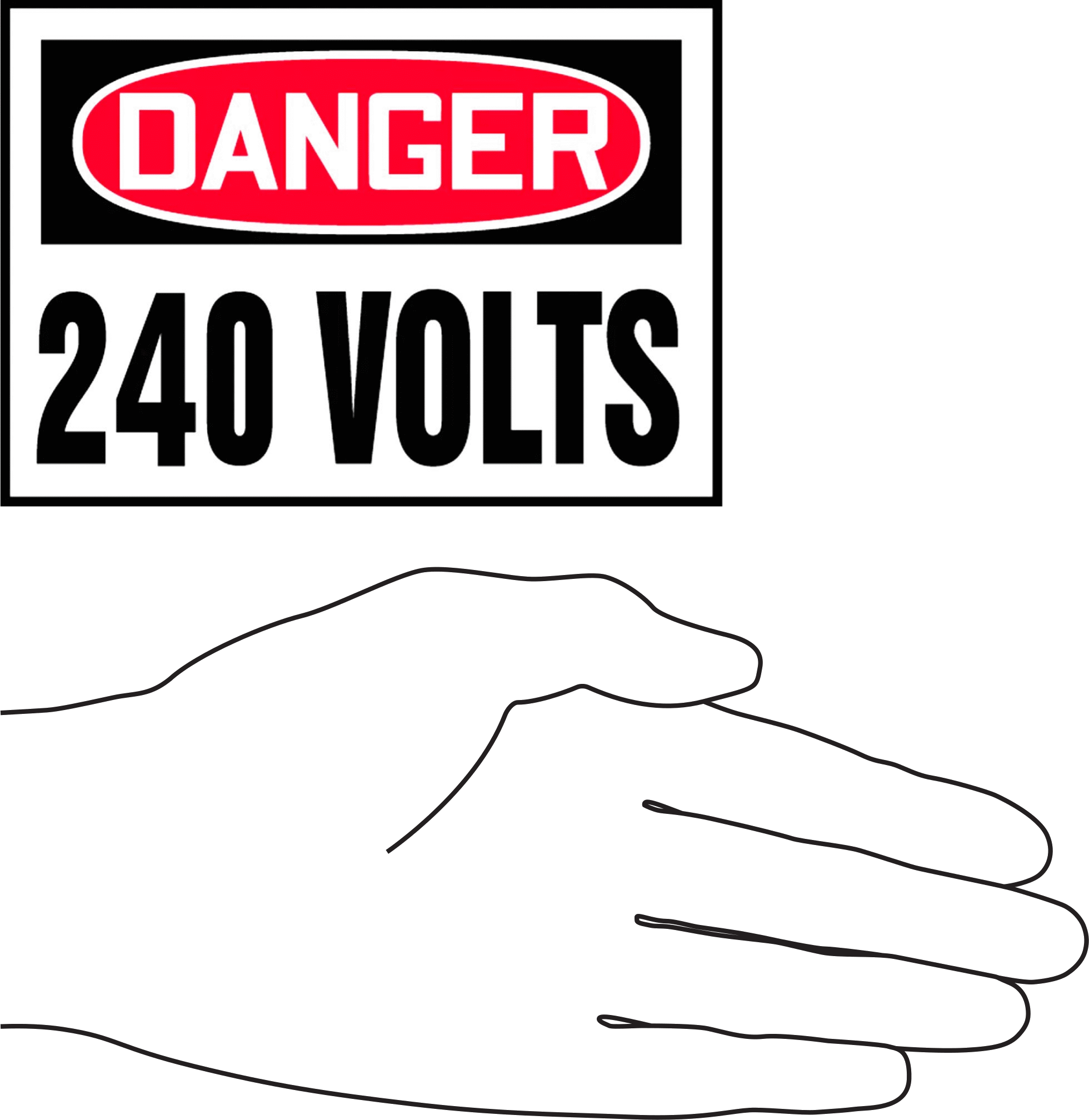 Elektrik Tehlikesi Etiketleri, Tehlike-240 Volt Mesajı