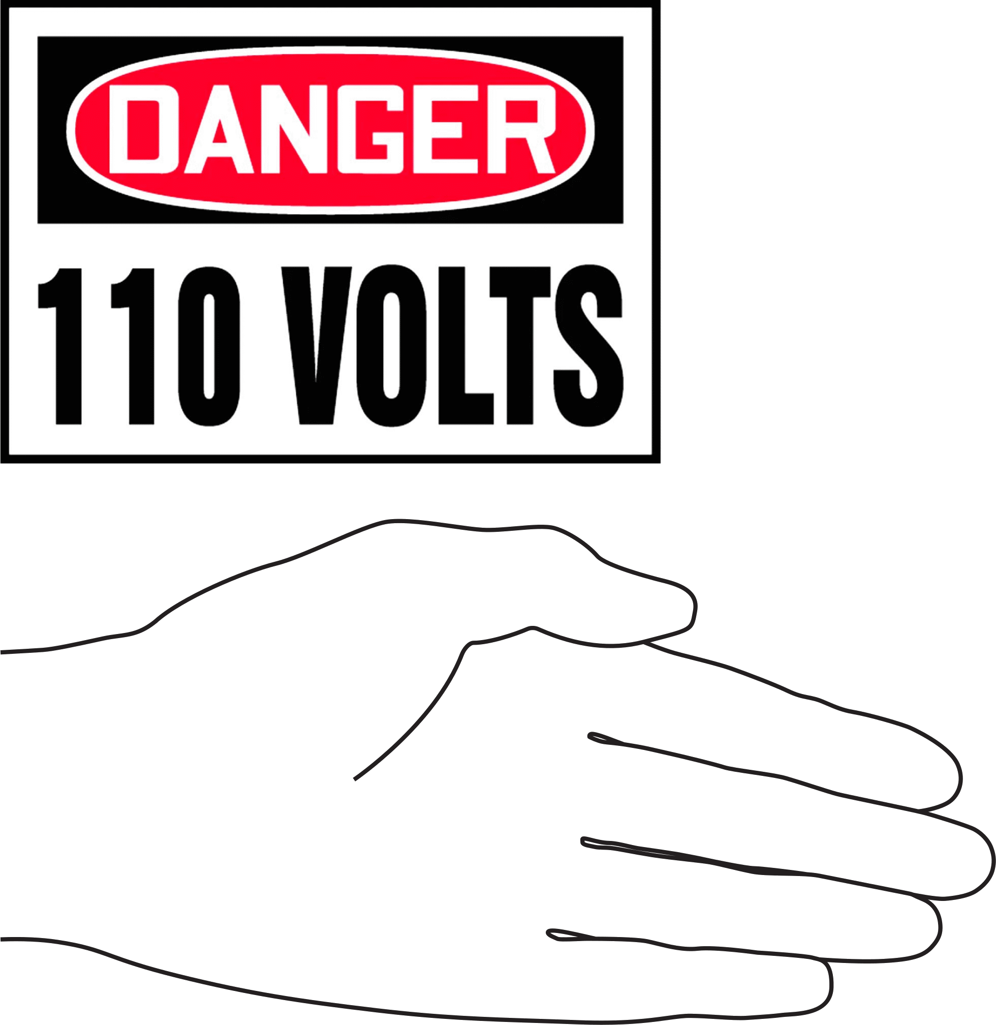 Elektrik Tehlikesi Etiketleri, Tehlike-110 Volt Mesajı