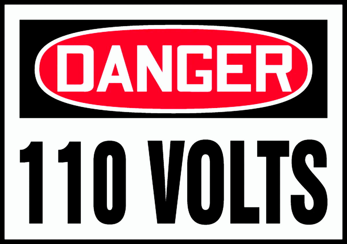Elektrik Tehlikesi Etiketleri, Tehlike-110 Volt Mesajı